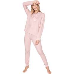 Textiel Dames Pyjama's / nachthemden Admas Pyjama's loungewear sweatpants hoodie Make It Happen Roze