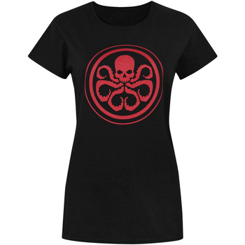 Textiel Dames T-shirts korte mouwen Marvel  Zwart