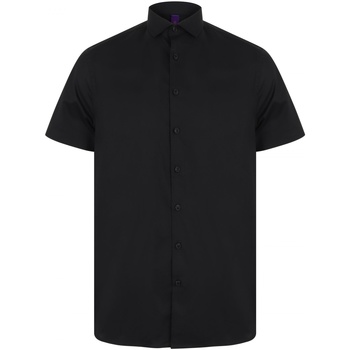 Textiel Heren Overhemden korte mouwen Henbury HB537 Zwart