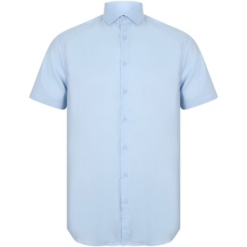 Textiel Heren Overhemden korte mouwen Henbury HB537 Blauw