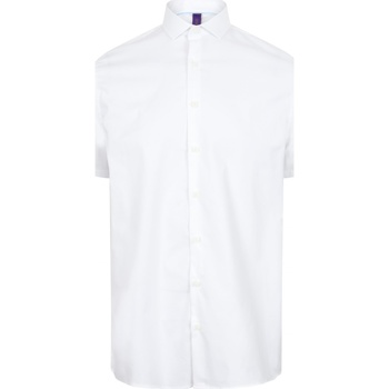 Textiel Heren Overhemden korte mouwen Henbury HB537 Wit