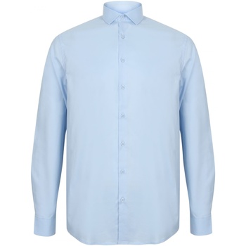 Textiel Heren Overhemden lange mouwen Henbury HB532 Blauw