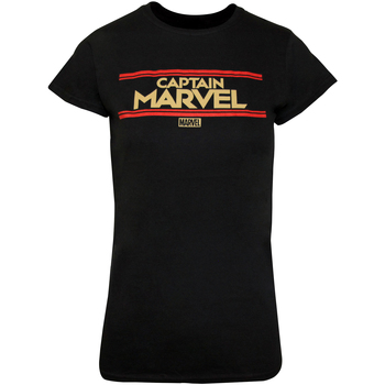 Textiel Dames T-shirts met lange mouwen Captain Marvel  Zwart