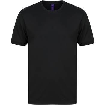 Textiel Heren T-shirts met lange mouwen Henbury H024 Zwart