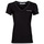 Textiel Dames T-shirts korte mouwen Calvin Klein Jeans MONOGRAM LOGO V-NECK TEE Zwart