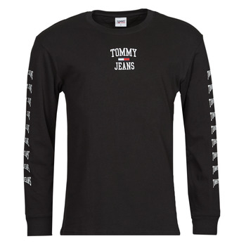 Textiel Heren T-shirts met lange mouwen Tommy Jeans TJM HOMESPUN GRAPHIC LS TEE Zwart