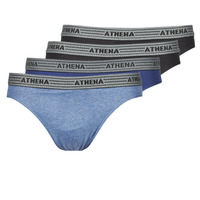 Ondergoed Heren Slips Athena BASIC COTON X4 Blauw / Zwart / Blauw / Zwart