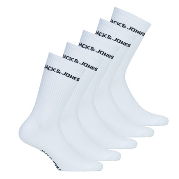 Ondergoed Heren High socks Jack & Jones JACBASIC LOGO TENNIS X5 Wit