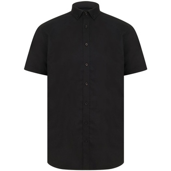 Textiel Heren Overhemden korte mouwen Henbury H517R Zwart