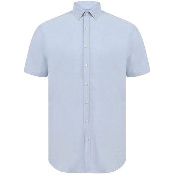 Textiel Heren Overhemden lange mouwen Henbury H517S Blauw