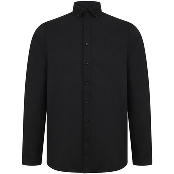 Textiel Heren Overhemden lange mouwen Henbury H512R Zwart