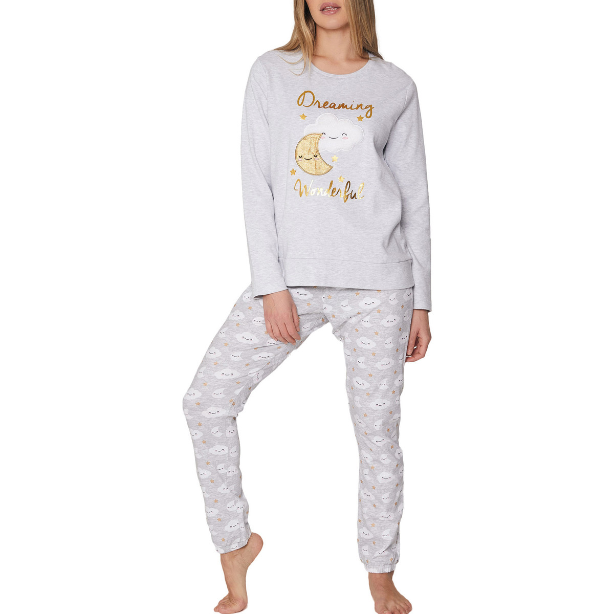 Textiel Dames Pyjama's / nachthemden Admas Dreaming Wonderful pyjama broek top Grijs