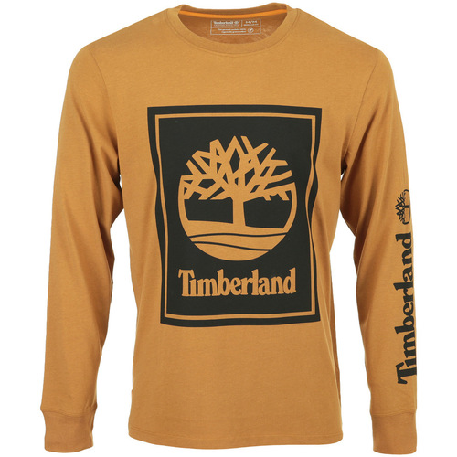 Textiel Heren T-shirts korte mouwen Timberland Stack Logo Tee LS Bruin
