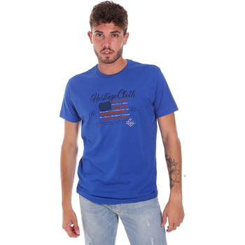 Textiel Heren T-shirts korte mouwen Key Up 2G83S 0001 Blauw