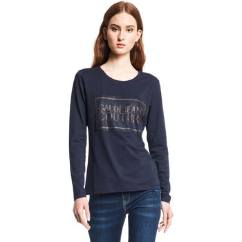 Textiel Dames T-shirts met lange mouwen Gaudi 121BD64059 Blauw