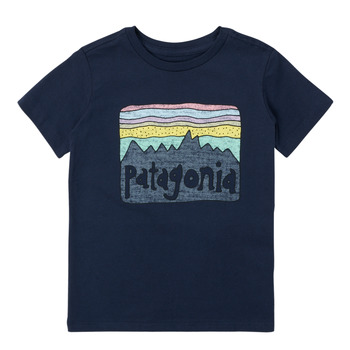 Textiel Kinderen T-shirts korte mouwen Patagonia BABY FITZ ROY SKIES T-SHIRT Marine