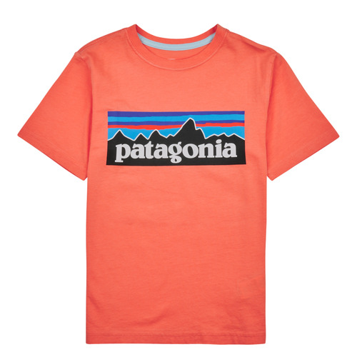 Textiel Kinderen T-shirts korte mouwen Patagonia BOYS LOGO T-SHIRT Koraal