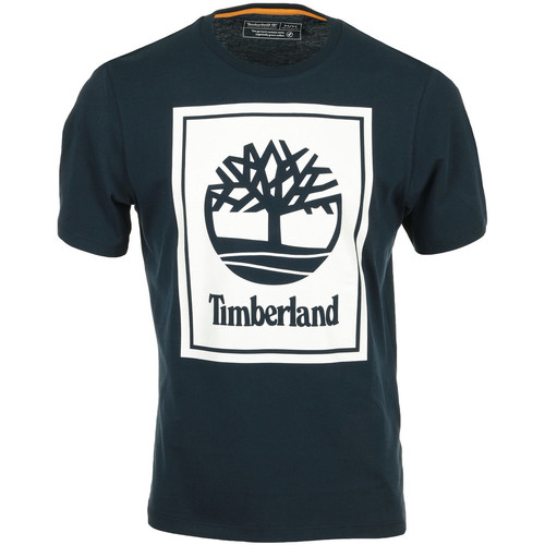 Textiel Heren T-shirts korte mouwen Timberland Stack Logo Tee Blauw