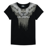 Textiel Meisjes T-shirts korte mouwen Karl Lagerfeld UAS Zwart