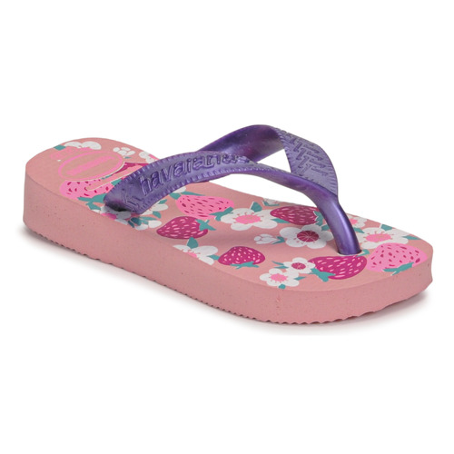 Schoenen Meisjes Teenslippers Havaianas KIDS FLORES Roze / Violet