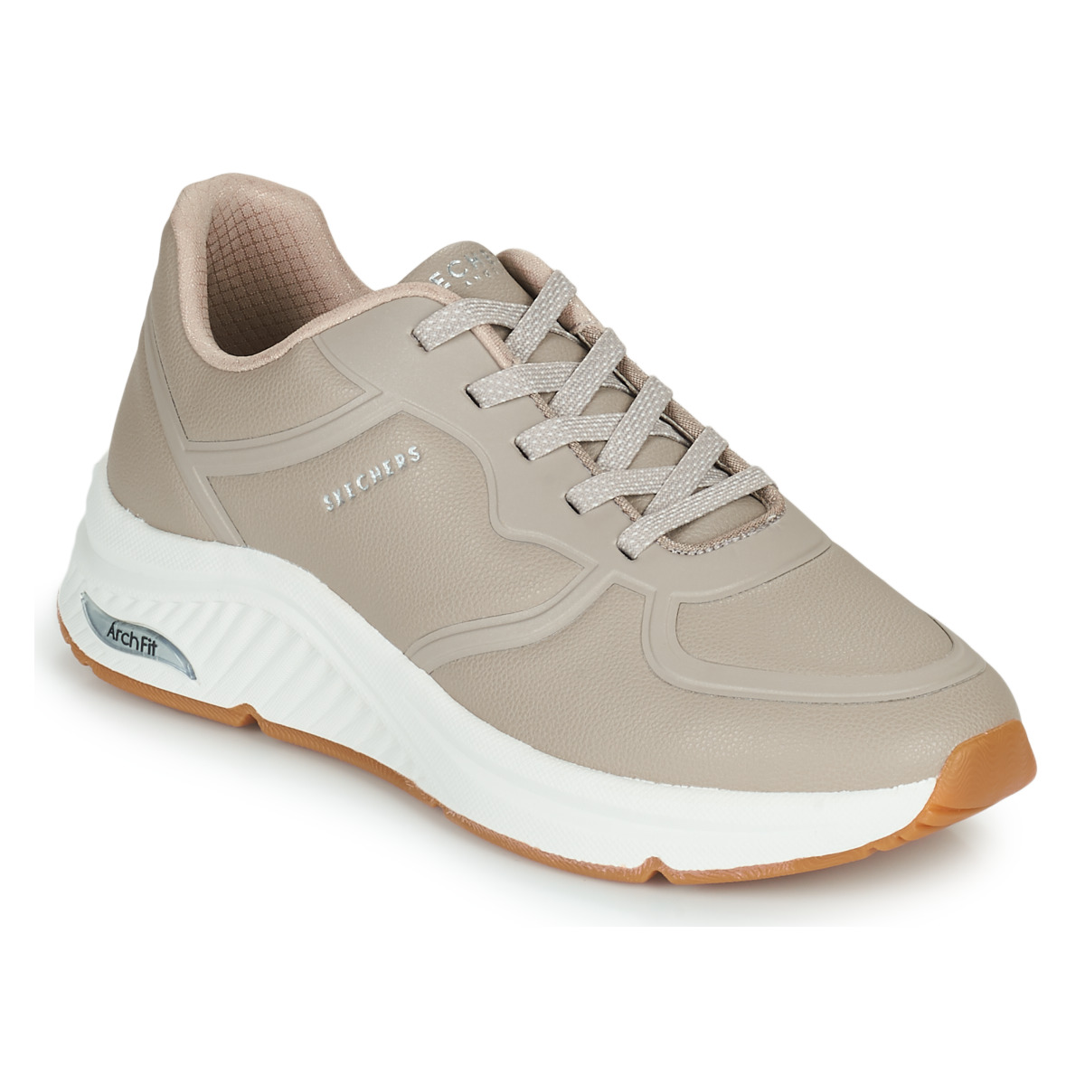 Skechers Arch Fit S-Miles Mile Makers Dames Sneakers - Taupe - Maat 36