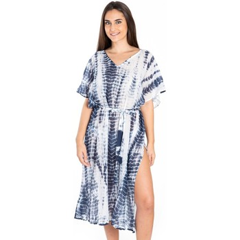 Textiel Dames Jurken Isla Bonita By Sigris Poncho Blauw