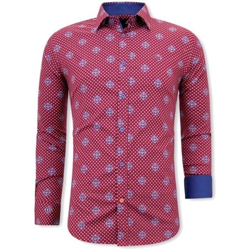 Textiel Heren Overhemden lange mouwen Tony Backer Print Blauw, Rood