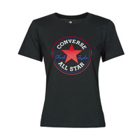 Textiel Dames T-shirts korte mouwen Converse Chuck Patch Classic Tee Zwart / Multi