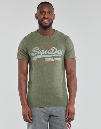 Textiel Heren T-shirts korte mouwen Superdry VINTAGE VL CLASSIC TEE Thrift / Olijf