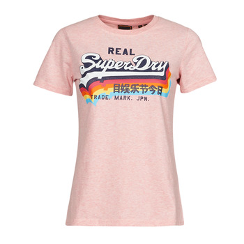 Textiel Dames T-shirts korte mouwen Superdry VL TEE Shell / Roze