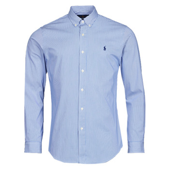 Textiel Heren Overhemden lange mouwen Polo Ralph Lauren ZSC11B Blauw / Wit / Hairline / Strip