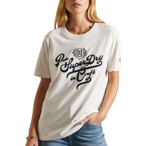 Textiel Dames T-shirts & Polo’s Superdry  Beige