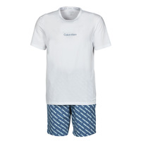 Textiel Heren Pyjama's / nachthemden Calvin Klein Jeans SHORT SET Marine / Wit