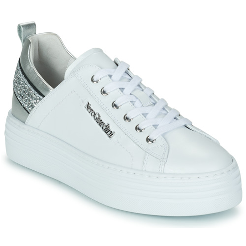 Schoenen Dames Lage sneakers NeroGiardini E115291D-707 Wit / Zilver