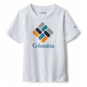 Textiel Jongens T-shirts korte mouwen Columbia VALLEY CREEK SS GRAPHIC SHIRT Wit