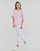 Textiel Dames T-shirts korte mouwen Armor Lux 79240 Wit / Roze