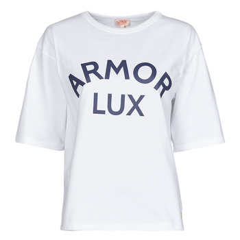 Textiel Dames T-shirts korte mouwen Armor Lux MC SERIGRAPHIE Wit