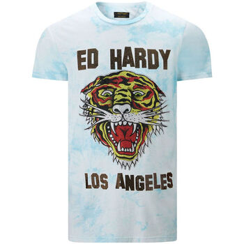 Textiel Heren T-shirts korte mouwen Ed Hardy Los tigre t-shirt turquesa Blauw