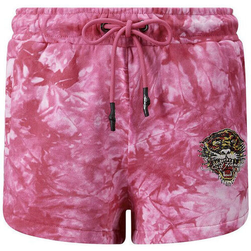 Textiel Dames Korte broeken / Bermuda's Ed Hardy Los tigre runner short hot pink Roze