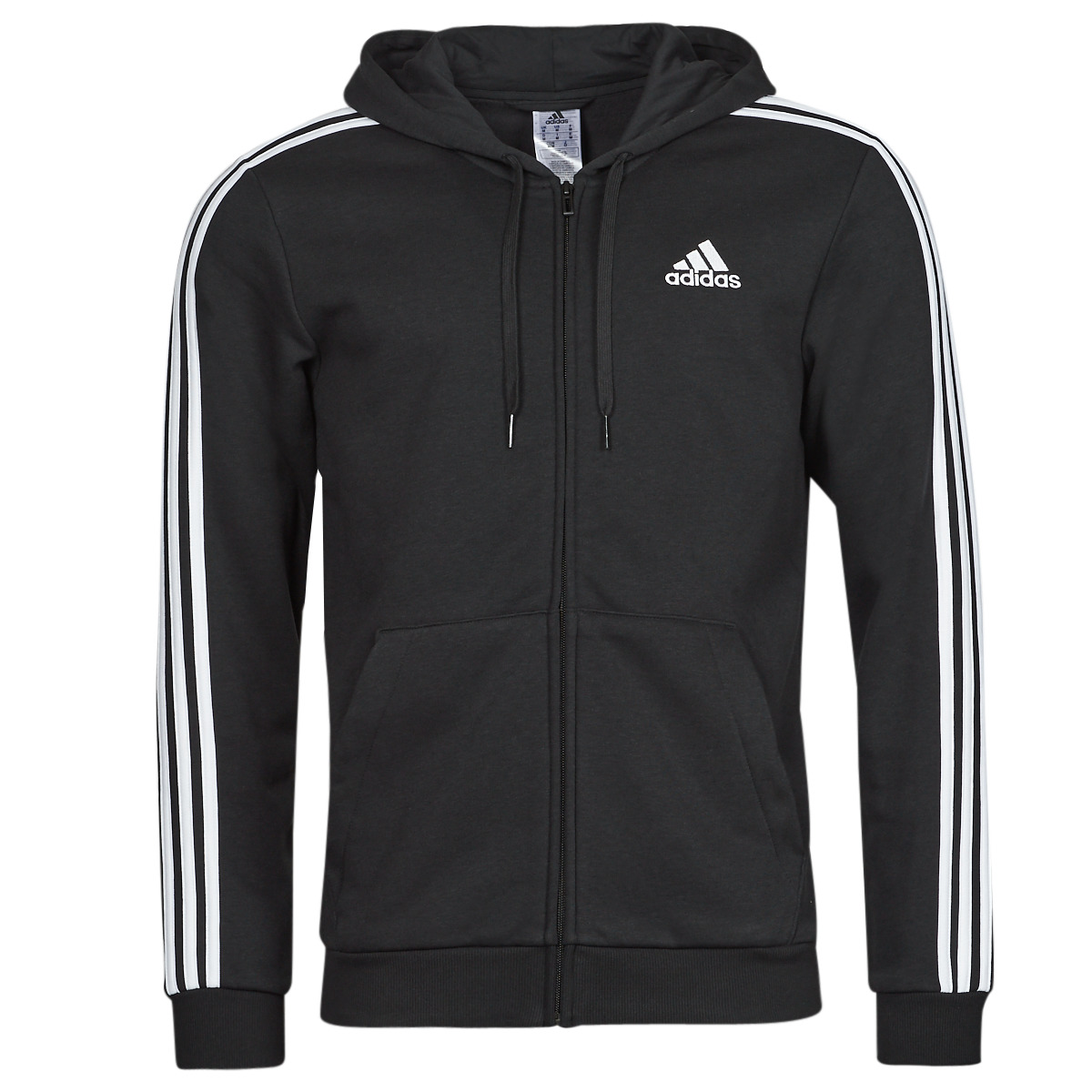 adidas Sportswear Essentials Fleece 3-Stripes Ritshoodie - Heren - Zwart - 3XL