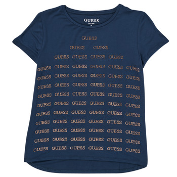 Textiel Meisjes T-shirts korte mouwen Guess LOOP Marine