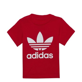 Textiel Kinderen T-shirts korte mouwen adidas Originals TREFOIL TEE Rood