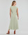 Textiel Dames Lange jurken Lauren Ralph Lauren VATRIZIA-SHORT SLEEVE-DAY DRESS Groen / Light