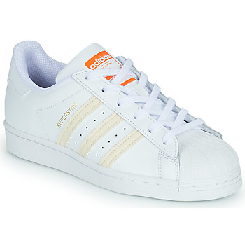 Schoenen Dames Lage sneakers adidas Originals SUPERSTAR Wit / Beige / Oranje