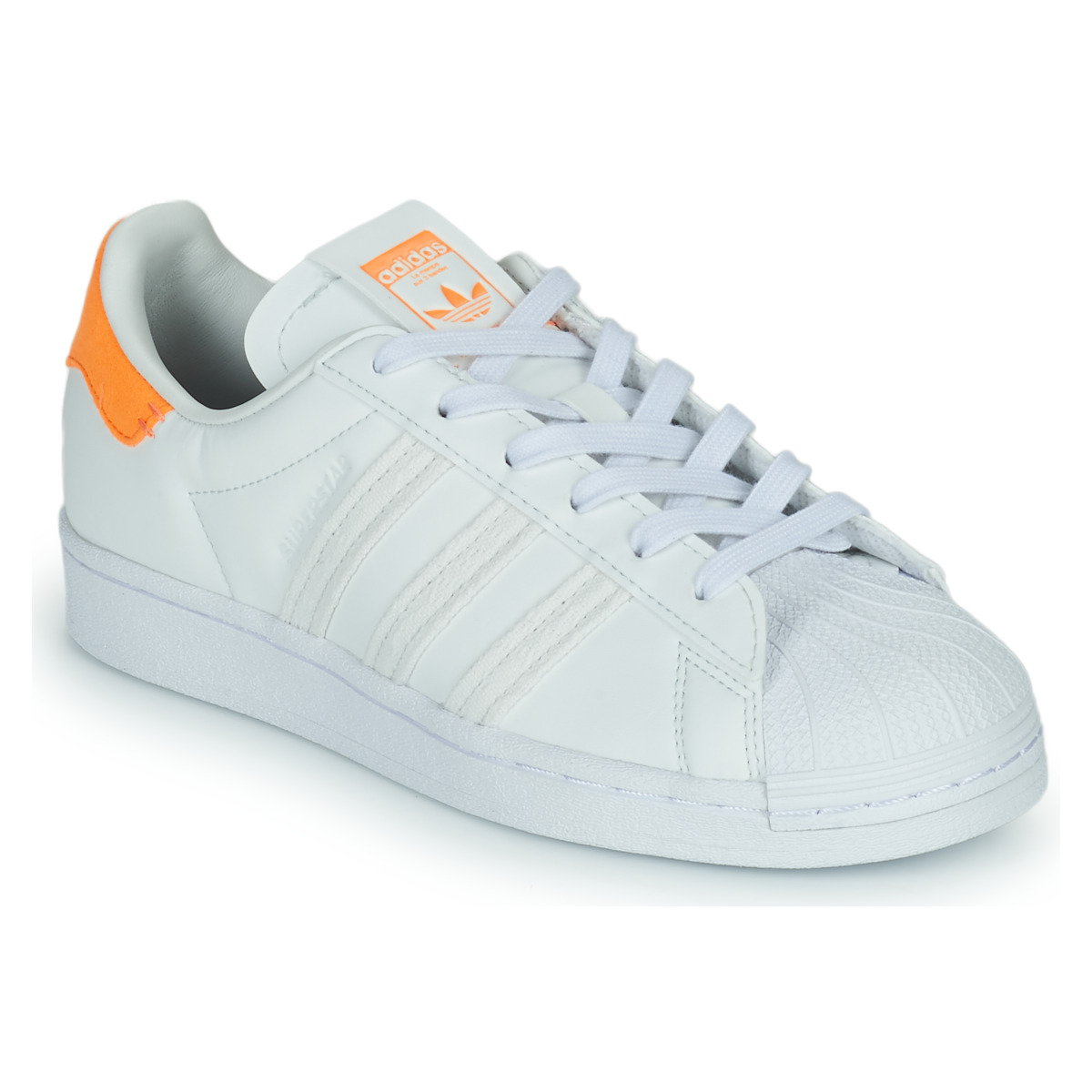 Schoenen Dames Lage sneakers adidas Originals SUPERSTAR W Wit / Oranje