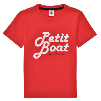 Textiel Jongens T-shirts korte mouwen Petit Bateau BLASON Rood