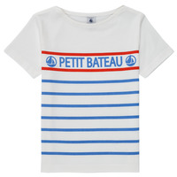 Textiel Jongens T-shirts korte mouwen Petit Bateau BLEU Blauw / Rood