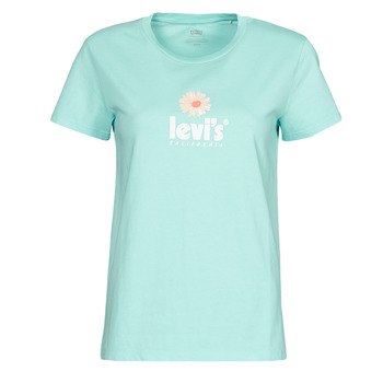 Textiel Dames T-shirts korte mouwen Levi's THE PERFECT TEE Poster / Logo / Daisy / Chest / Hit / Angel / Blauw