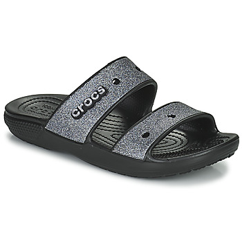 Schoenen Dames Leren slippers Crocs CLASSIC CROC GLITTER II SANDAL Zwart