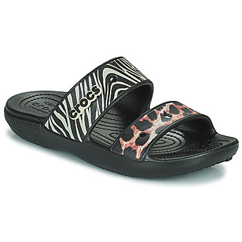 Schoenen Dames Leren slippers Crocs ClassicCrocsAnimalRemixSandal Zebra / Luipaard